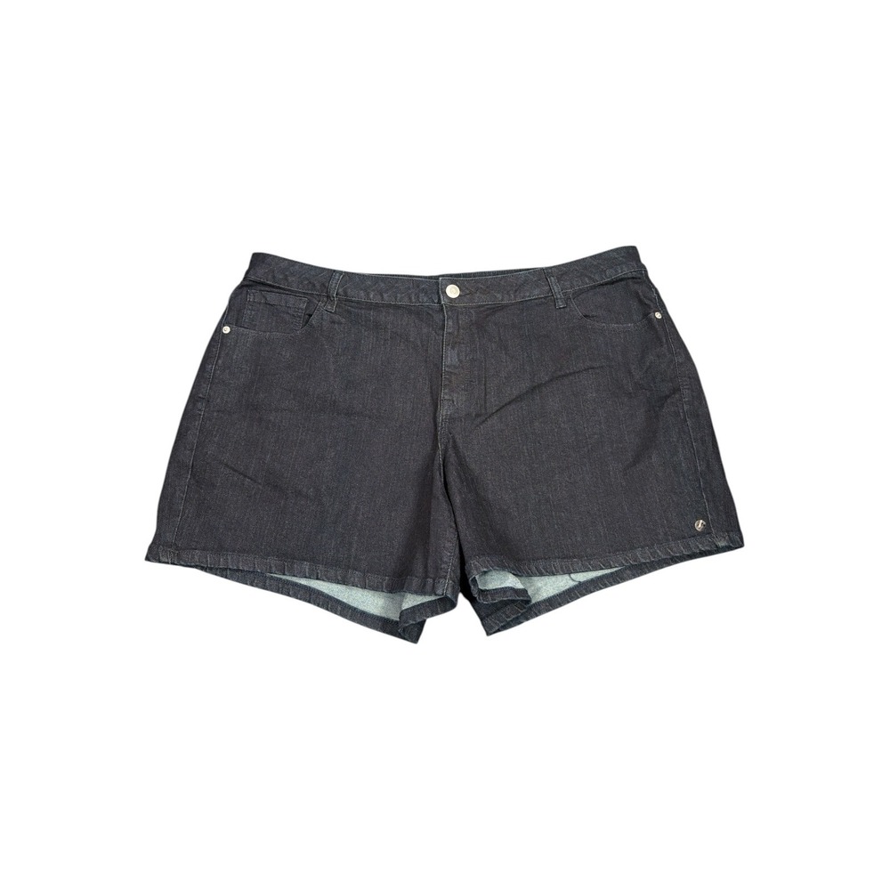 Venezia Lane Bryant Womens Size 24 Dark Wash Denim Shorts Indigo Stretch New
